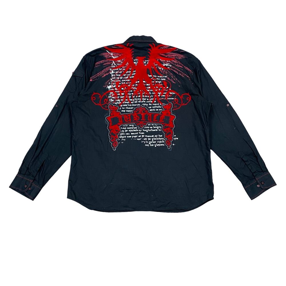Attitude Gold Redemption Y2K Long Sleeve Button Up Shirt Men's 2XL